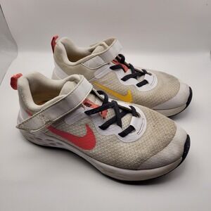 Nike Revolution 6 Next Nature Kids Running Shoes DD1095-101 Size 2Y White Pink